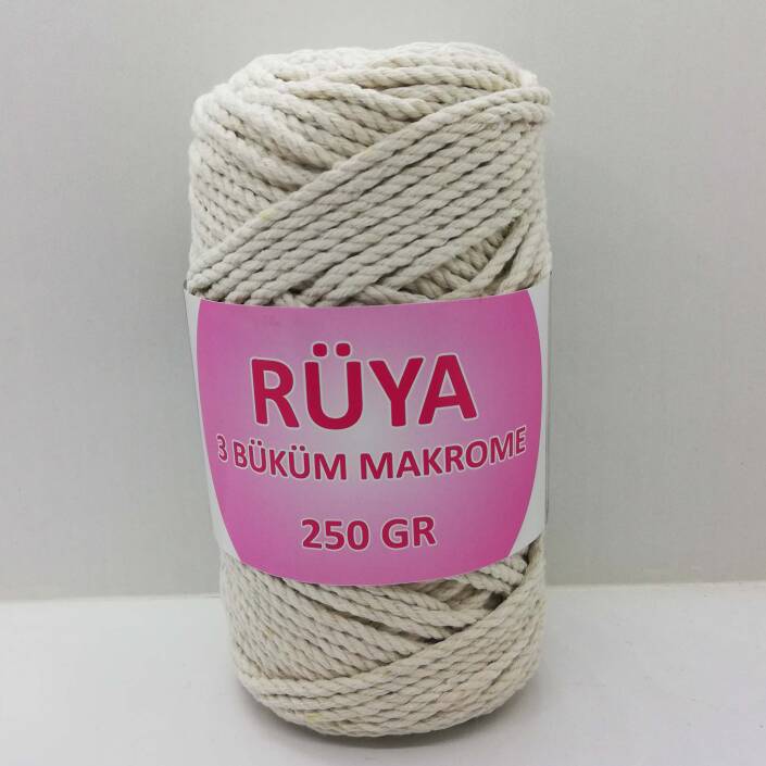 3 Büklüm Makrome Krem ( 250 Gr ) - 1