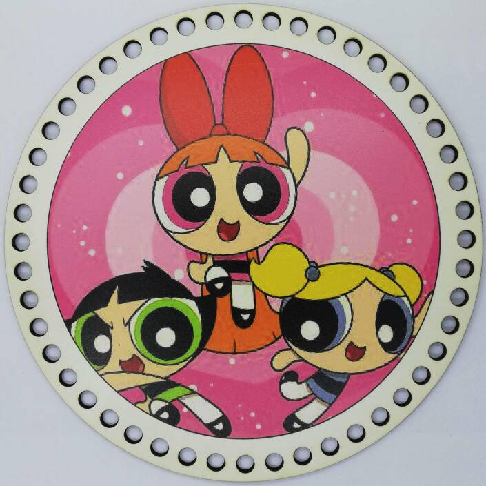 Ahşap Çanta Plakası 7245 Powerpuff Girls - 1