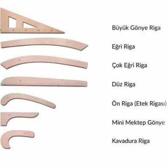 Ahşap Riga Cetvel Seti 7 Parça ( 3 mm ) - 2