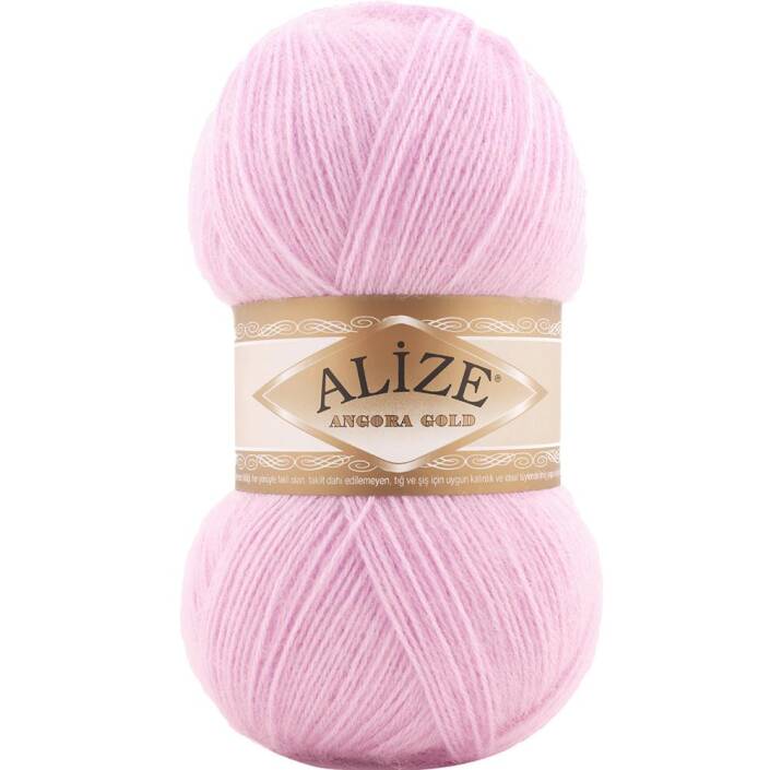 Alize Angora Gold El Örgü İpi 185 Pastel Pembe - 1