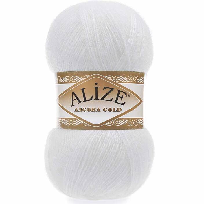 Alize Angora Gold El Örgü İpi 55 Beyaz - 1