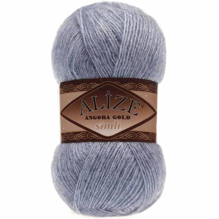 Alize Angora Gold Simli El Örgü İpi 221 Denim Melanj - 1