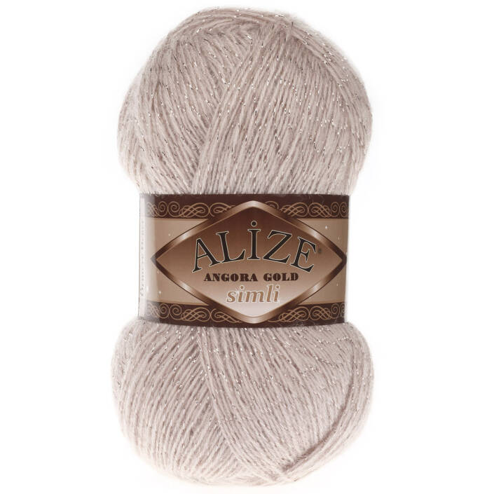 Alize Angora Gold Simli El Örgü İpi 506 Taş Rengi - 1