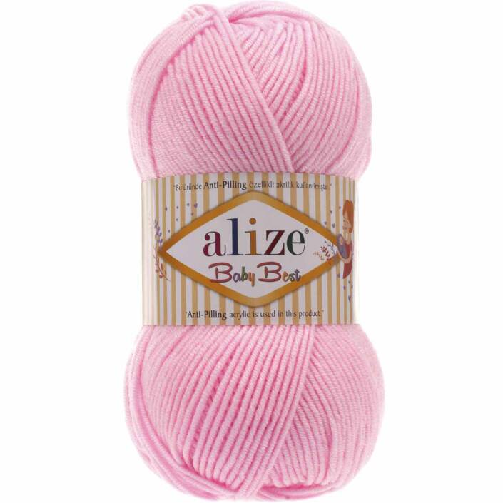 Alize Baby Best El Örgü Bebe İpi 191 Açık Pembe - 1