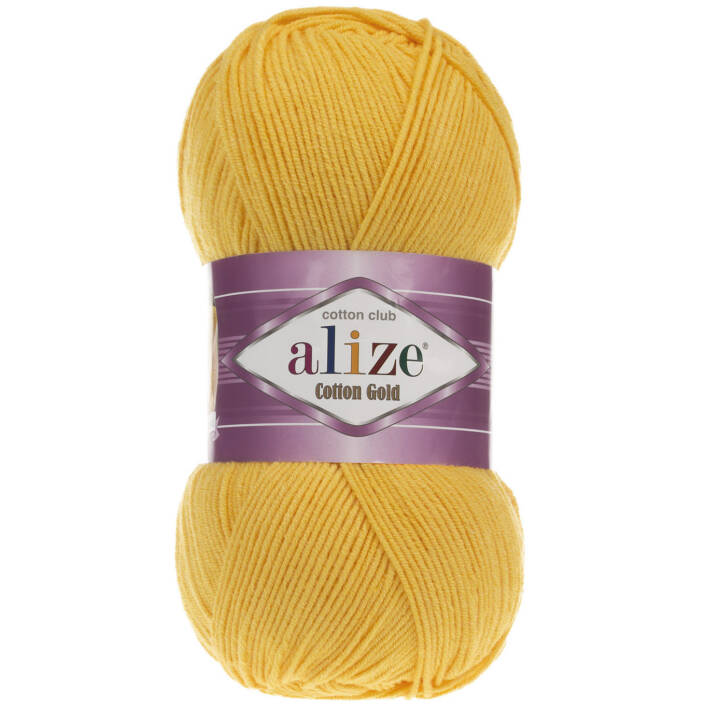 Alize Cotton Gold El Örgü İpi 216 Koyu Sarı - 1