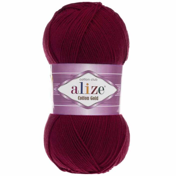 Alize Cotton Gold El Örgü İpi 57 Bordo - 1