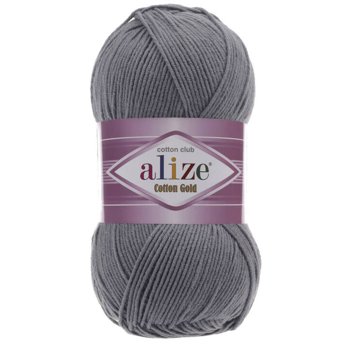 Alize Cotton Gold El Örgü İpi 87 Koyu Gri - 1