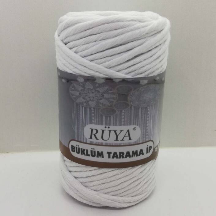 Büklüm Makrome Tarama İpi Beyaz ( 250 Gr ) - 1