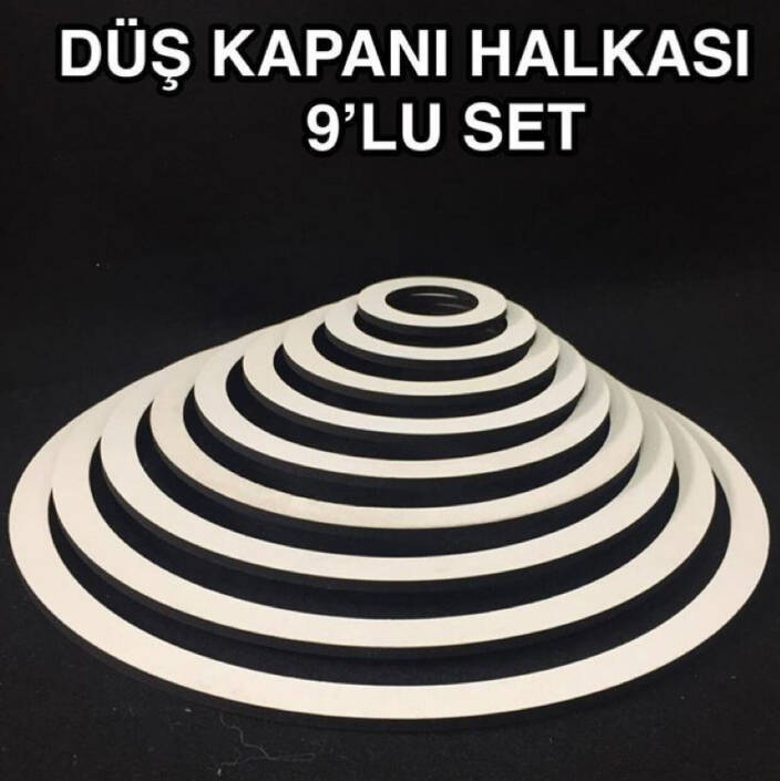 Düş Kapanı Makrome Halkası Yuvarlak Set 9 Boy Beyaz - 1