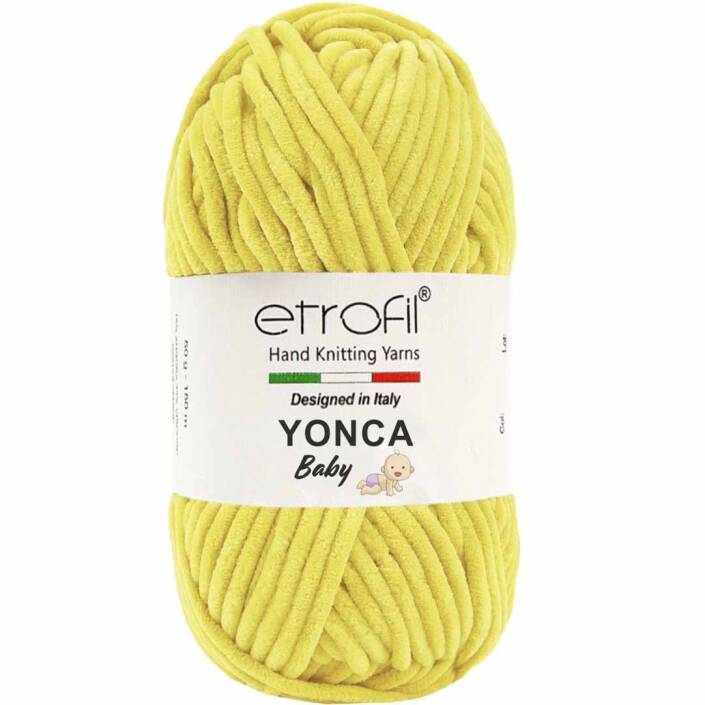 Etrofil Yonca Baby Kadife Örgü İpi 70213 Sarı - 1