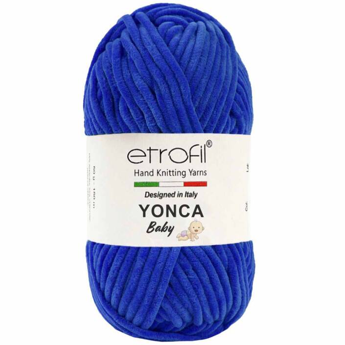 Etrofil Yonca Baby Kadife Örgü İpi 70521 Saks Mavisi - 1