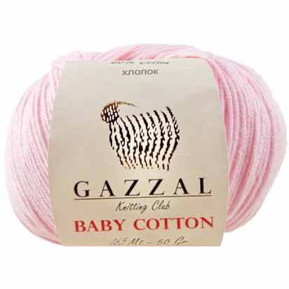 Gazzal Baby Cotton Örgü İpi 3411 Açık Pembe - 1