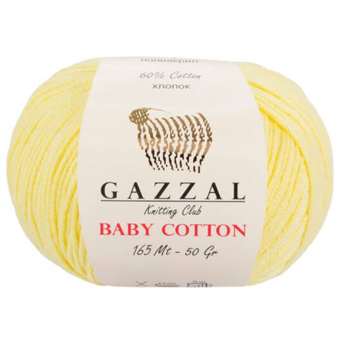 Gazzal Baby Cotton Örgü İpi 3413 Sarı - 1