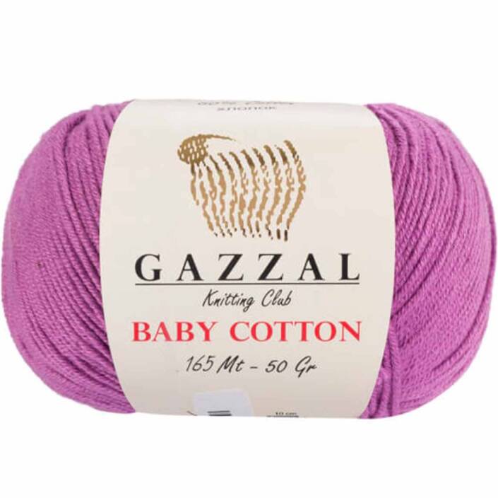 Gazzal Baby Cotton Örgü İpi 3414 Lila - 1