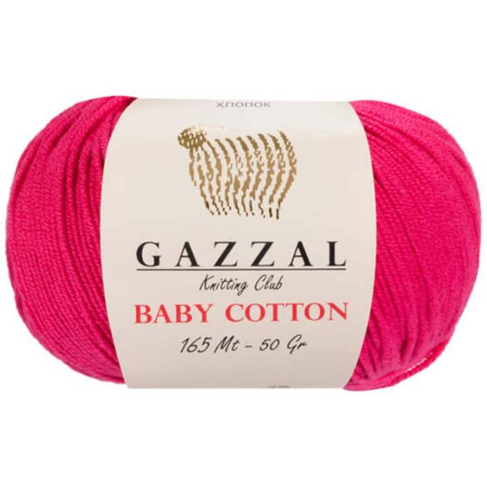 Gazzal Baby Cotton Örgü İpi 3415 Fuşya - 1