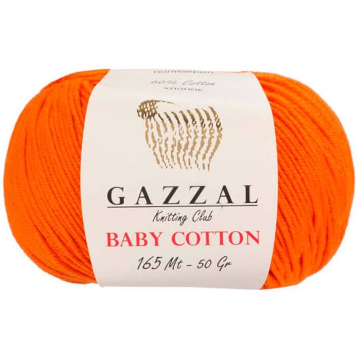 Gazzal Baby Cotton Örgü İpi 3419 Turuncu - 1