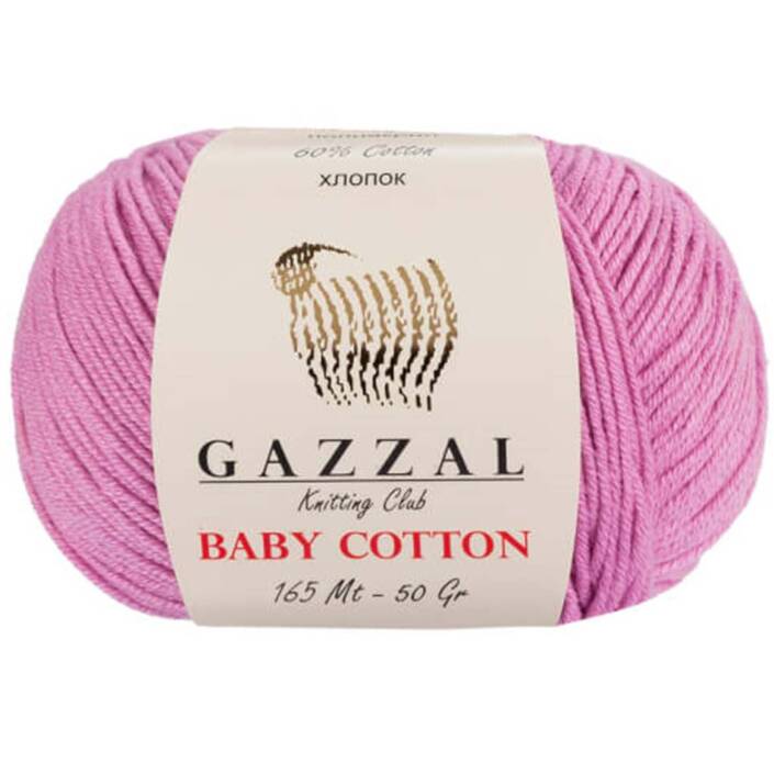 Gazzal Baby Cotton Örgü İpi 3422 Pembe - 1