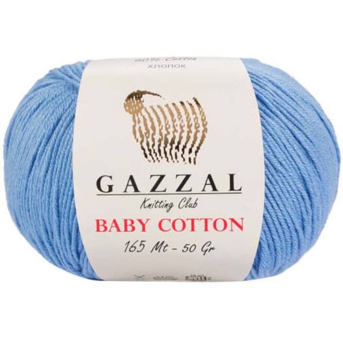 Gazzal Baby Cotton Örgü İpi 3423 Açık Mavi - 1