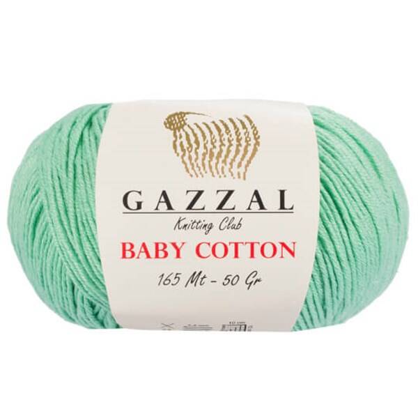 Gazzal Baby Cotton Örgü İpi 3425 Su Yeşili - 1