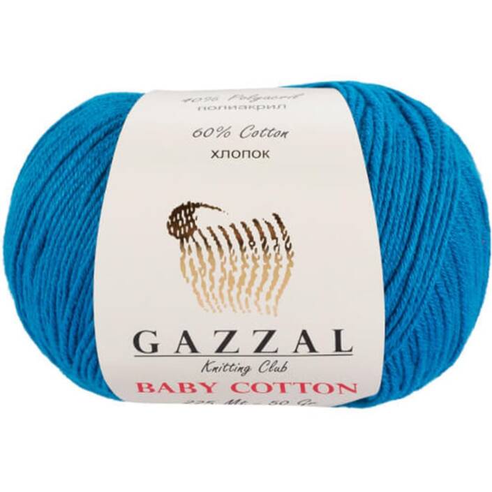 Gazzal Baby Cotton Örgü İpi 3428 Mavi - 1