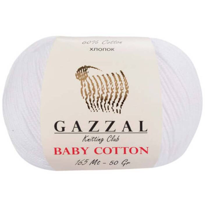 Gazzal Baby Cotton Örgü İpi 3432 Beyaz - 1