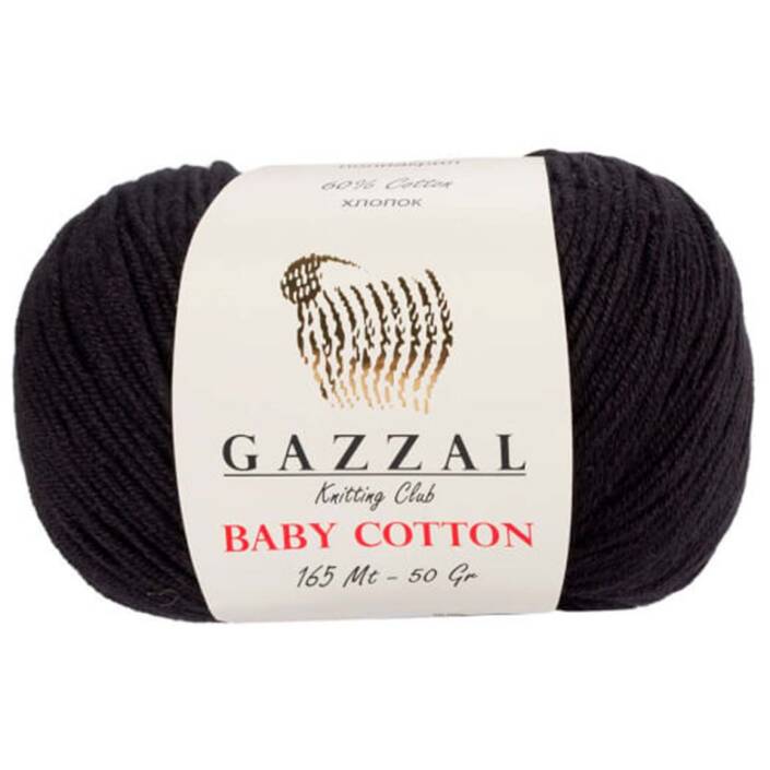 Gazzal Baby Cotton Örgü İpi 3433 Siyah - 1