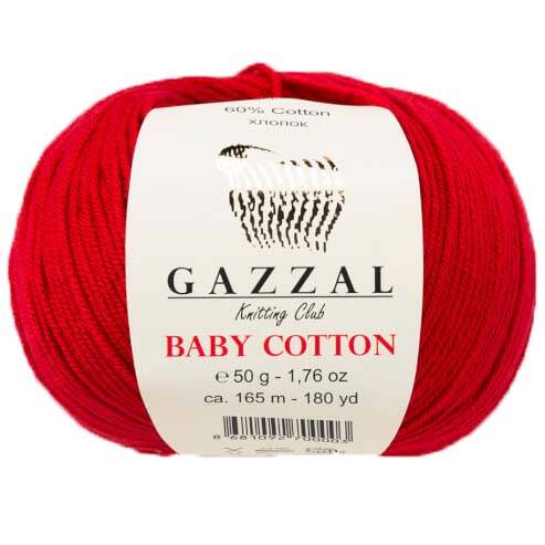 Gazzal Baby Cotton Örgü İpi 3439 Koyu Kırmızı - 1