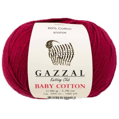 Gazzal Baby Cotton Örgü İpi 3442 Bordo - 1