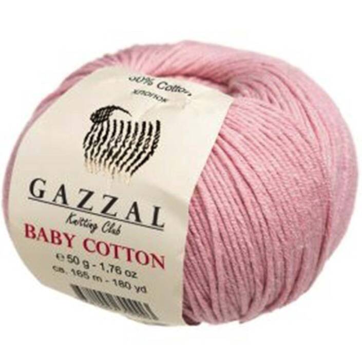 Gazzal Baby Cotton Örgü İpi 3444 Bebe Pembe - 1