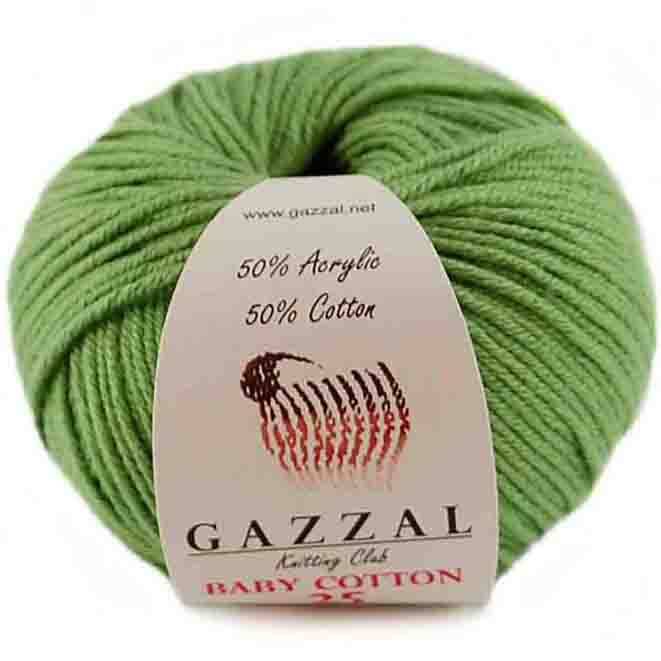 Gazzal Baby Cotton Örgü İpi 3448 Yeşil - 1