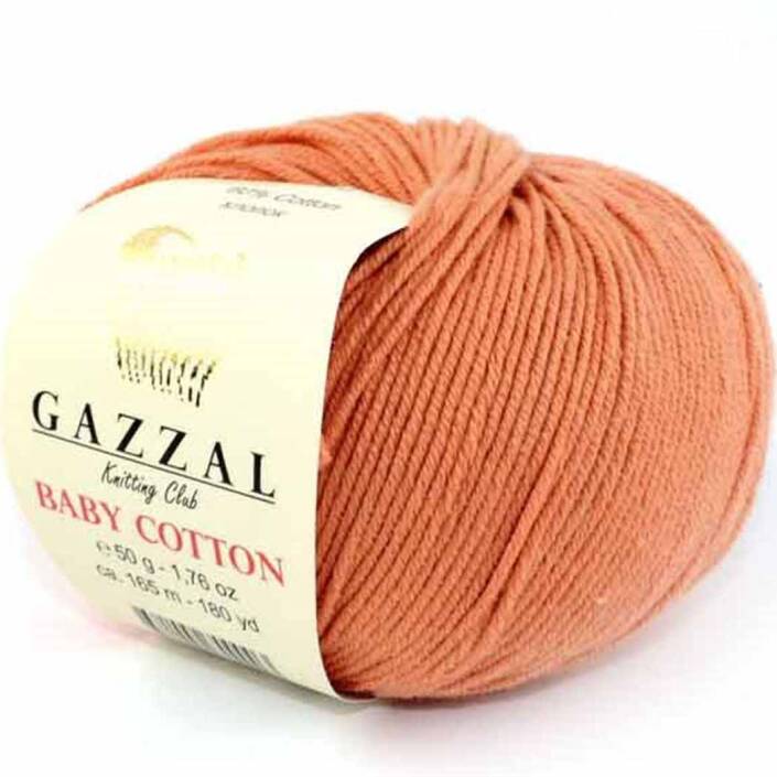 Gazzal Baby Cotton Örgü İpi 3465 Koyu Yavruağzı - 1