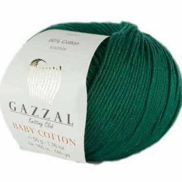 Gazzal Baby Cotton Örgü İpi 3467 Zümrüt Yeşili - 1