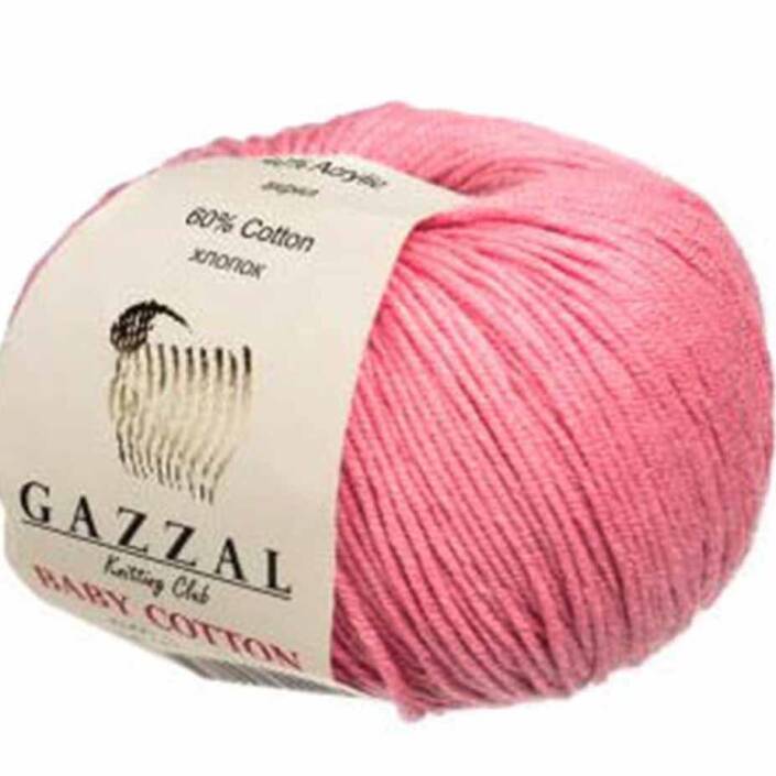 Gazzal Baby Cotton Örgü İpi 3468 Pembe - 1