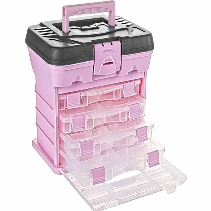 Hobi Kutusu Süper Bag Hobby Box Organizerli Takım Çantası Pembe - 2