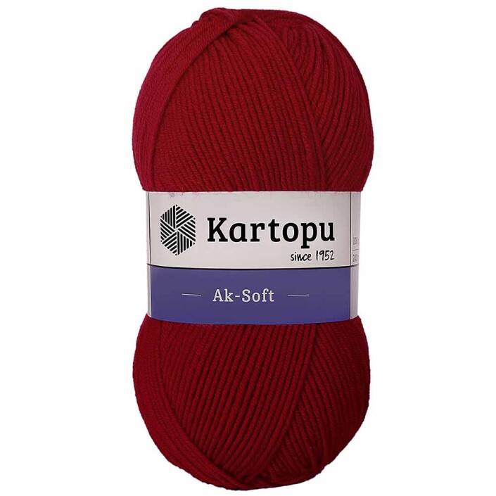 Kartopu Ak-soft El Örgü İpi 114 Koyu Kırmızı - 1