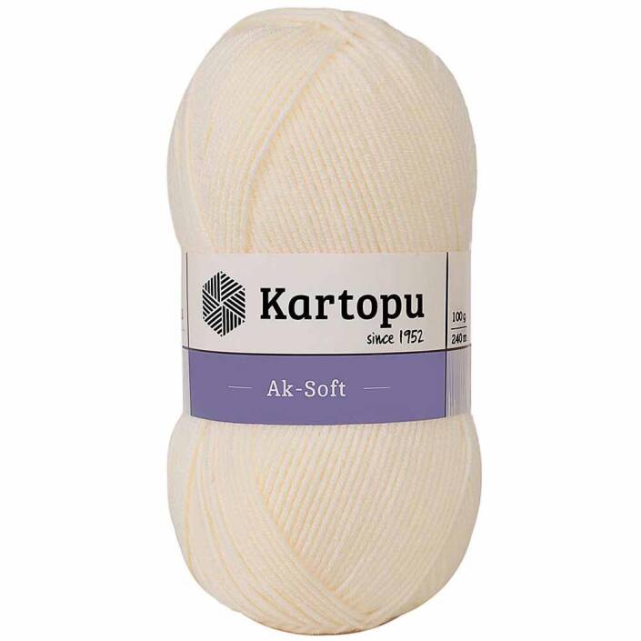 Kartopu Ak-soft El Örgü İpi 25 Krem - 1