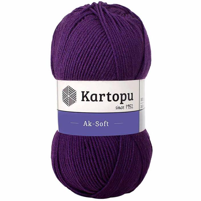 Kartopu Ak-soft El Örgü İpi 721 Koyu Mor - 1