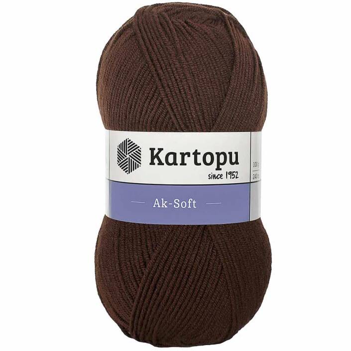 Kartopu Ak-soft El Örgü İpi 890 Koyu Kahverengi - 1