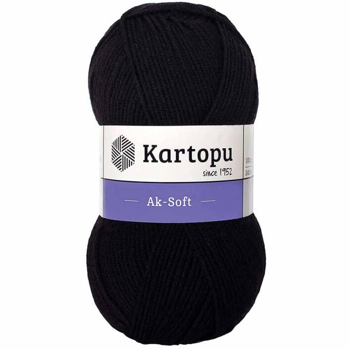 Kartopu Ak-soft El Örgü İpi 940 Siyah - 1