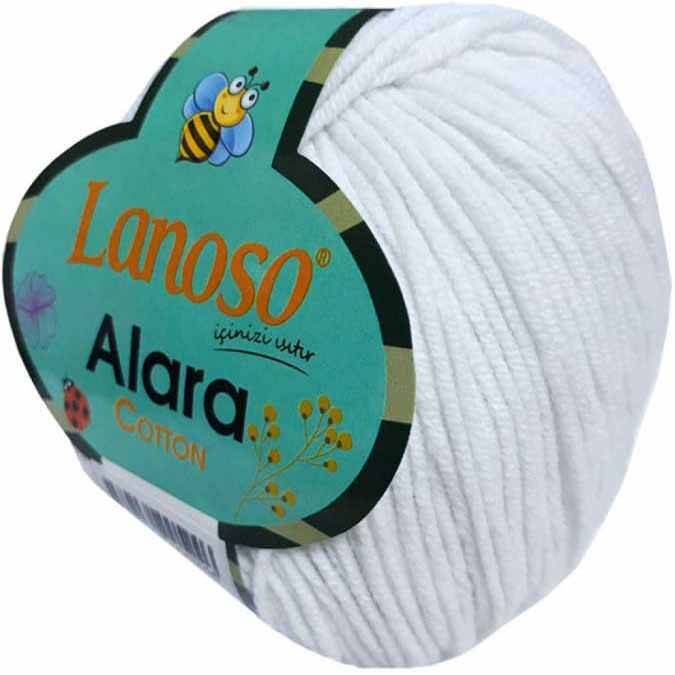 Lanoso Alara Amigurumi Örgü İpi 955 Beyaz - 1