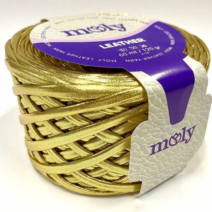 Moly Metalik Deri İp Altın Sarı (120 Gr ) - 2