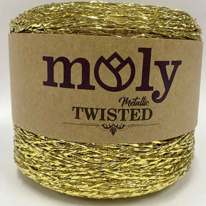 Moly Metalik Twisted Bükümlü Sim İp ( 250 Gram ) Altın - 1