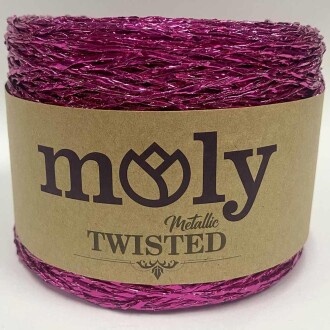 Moly Metalik Twisted Bükümlü Sim İp ( 250 Gram ) Fuşya - 1