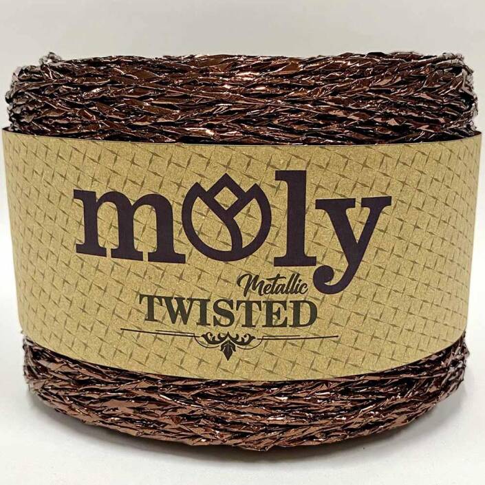 Moly Metalik Twisted Bükümlü Sim İp ( 250 Gram ) Kahverengi - 1