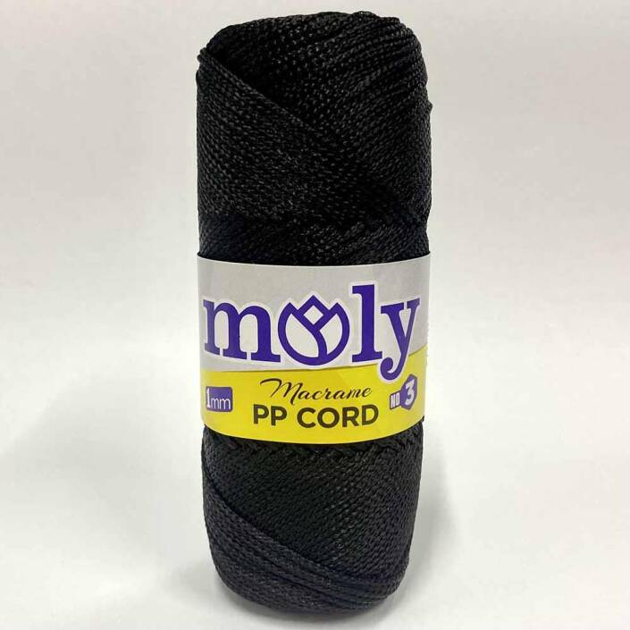 Moly Polyester Makrome İpi Siyah ( 100 Gr ) - 1