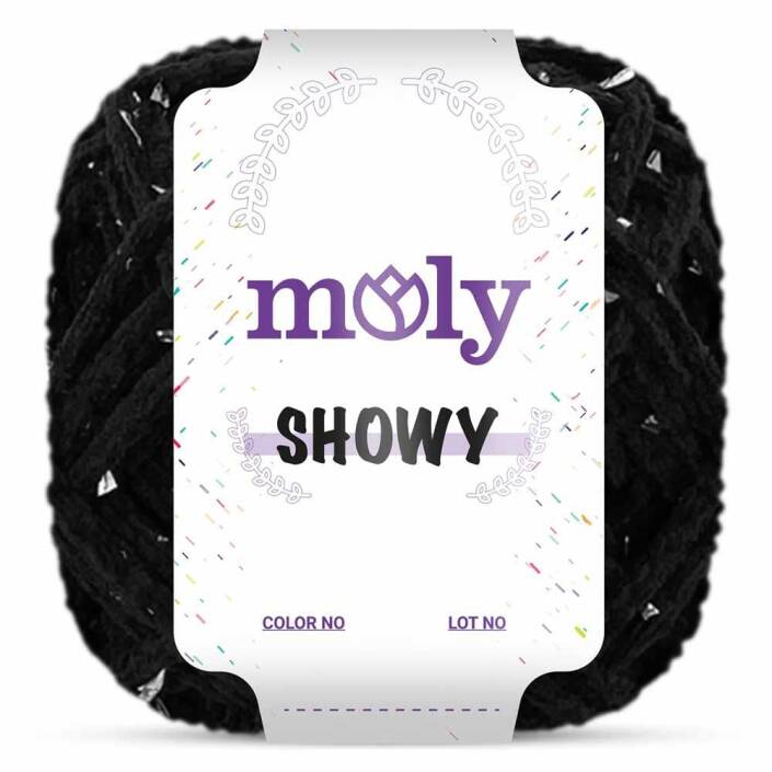 Moly Showy Örgü İpi ( 100 Gram ) 02 Siyah Confetti - 3