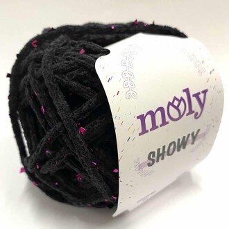 Moly Showy Örgü İpi ( 100 Gram ) 04 Siyah Fuşya - 1