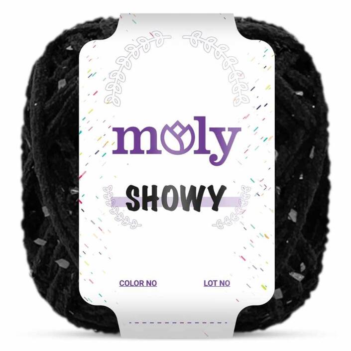 Moly Showy Örgü İpi ( 100 Gram ) 04 Siyah Fuşya - 3