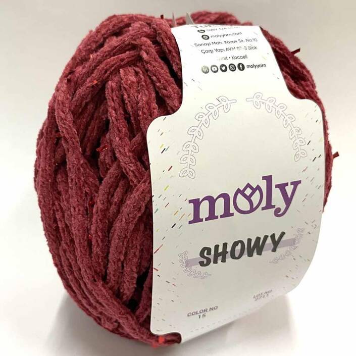 Moly Showy Örgü İpi ( 100 Gram ) Bordo - 1