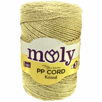 Moly Simli Polyester Makrome NO3 ( 200 Gram ) Altın - 1